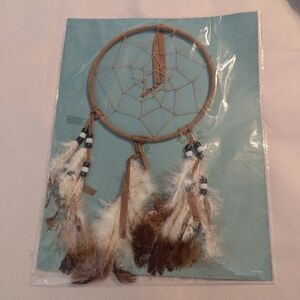 New Southwestern Authentic Native American Dreamcatcher W Beads Feathers 12.5"